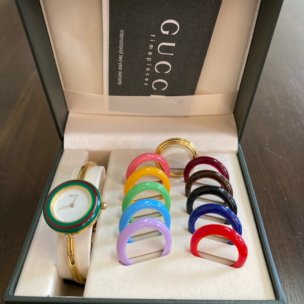 Authentic Vintage Gucci 13 Bezel Bracelet Watch Boxed Set